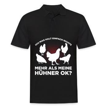 Ich Mag Halt Einfach Nichts Mehr Als Meine Hühner - Männer Poloshirt - Schwarz - Vorne - Kai (181cm)
