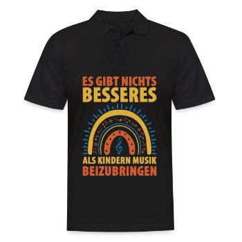 Es Gibt Nichts Besseres Als Kindern Musik Beizubri - Männer Poloshirt - Schwarz - Vorne - Kai (181cm)