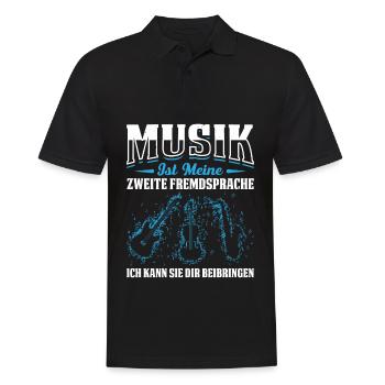 Musik Ist Meine Zweite Fremdsprache Ich Kann Sie D - Männer Poloshirt - Schwarz - Vorne - Kai (181cm)