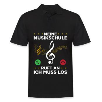 Meine Musikschule Ruft An Ich Muss Los - Männer Poloshirt - Schwarz - Vorne - Kai (181cm)