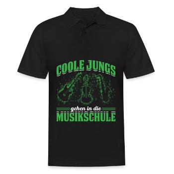 Coole Jungs Gehen In Die Musikschule - Männer Poloshirt - Schwarz - Vorne - Kai (181cm)