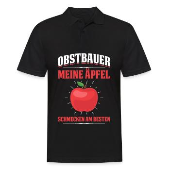 Obstbauer Meine Äpfel Schmecken Am Besten - Männer Poloshirt - Schwarz - Vorne - Kai (181cm)