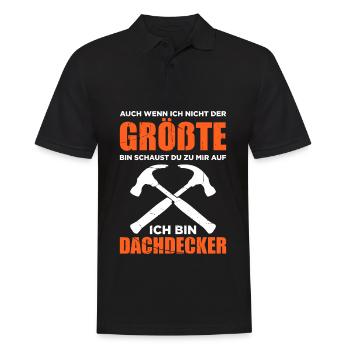 Auch Wenn Ich Nicht Der Größte Bin Schaust Du Zu M - Männer Poloshirt - Schwarz - Vorne - Kai (181cm)