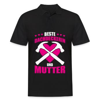Beste Dachdeckerin Und Mutter Geschenk - Männer Poloshirt - Schwarz - Vorne - Kai (181cm)