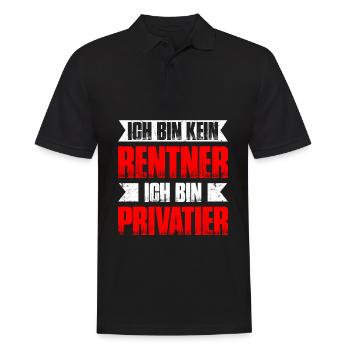 Ich Bin Kein Rentner, Ich Bin Privatier Geschenk - Männer Poloshirt - Schwarz - Vorne - Kai (181cm)