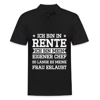 Ich Bin In Rente Ich Bin Mein Eigener Chef So Lang - Männer Poloshirt - Schwarz - Vorne - Kai (181cm)