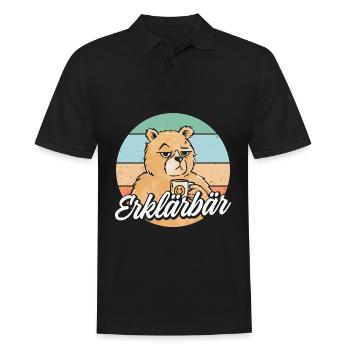 Erklärbär Nachhilfe Nachilfelehrer Förderlehrer - Männer Poloshirt - Schwarz - Vorne - Kai (181cm)