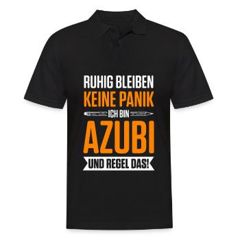 Ruhig Bleiben Keine Panik Ich Bin Azubi Und Regel - Männer Poloshirt - Schwarz - Vorne - Kai (181cm)