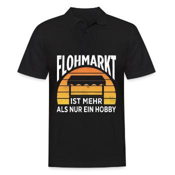 Flohmarkt Ist Mehr Als Nur Ein Hobby - Männer Poloshirt - Schwarz - Vorne - Kai (181cm)
