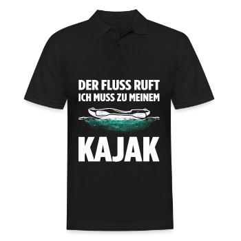 Der Fluss Ruft Ich Muss Zu Meinem Kajak - Männer Poloshirt - Schwarz - Vorne - Kai (181cm)