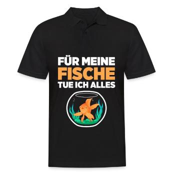 Für Meine Fische Tue Ich Alles Geschenk - Männer Poloshirt - Schwarz - Vorne - Kai (181cm)