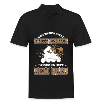 Von Wegen Pferd Echte Prinzen Kommen Mit Dem Quad - Männer Poloshirt - Schwarz - Vorne - Kai (181cm)