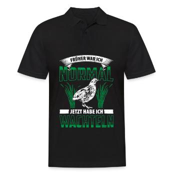 Früher War Ich Normal Jetzt Habe Ich Wachteln - Männer Poloshirt - Schwarz - Vorne - Kai (181cm)