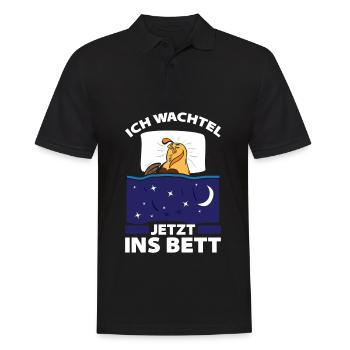 Ich Wachtel Jetzt Ins Bett Geschenk - Männer Poloshirt - Schwarz - Vorne - Kai (181cm)