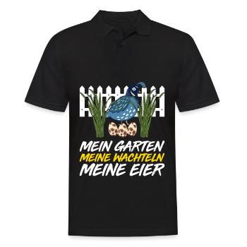 Mein Garten Meine Wachteln Meine Eier - Männer Poloshirt - Schwarz - Vorne - Kai (181cm)