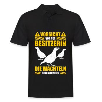 Vorsicht Vor Der Besitzerin Die Wachteln Sind Harm - Männer Poloshirt - Schwarz - Vorne - Kai (181cm)