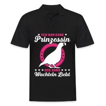 Ich Bin Eine Prinzessin Die Ihre Wachteln Liebt - Männer Poloshirt - Schwarz - Vorne - Kai (181cm)