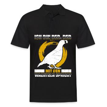 Ich Bin Der, Der Mit Den Wachteln Spricht - Männer Poloshirt - Schwarz - Vorne - Kai (181cm)