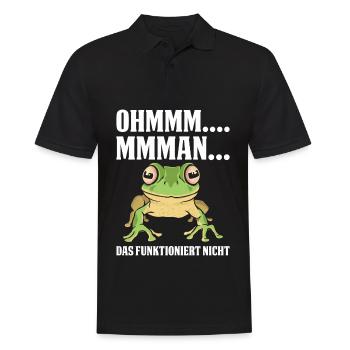 Ohmmm…. Mmman… Das Funktioniert Nicht - Männer Poloshirt - Schwarz - Vorne - Kai (181cm)