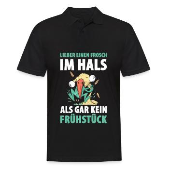 Lieber Einen Frosch Im Hals Als Gar Kein Frühstück - Männer Poloshirt - Schwarz - Vorne - Kai (181cm)