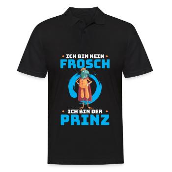 Ich Bin Kein Frosch Ich Bin Der Prinz - Männer Poloshirt - Schwarz - Vorne - Kai (181cm)