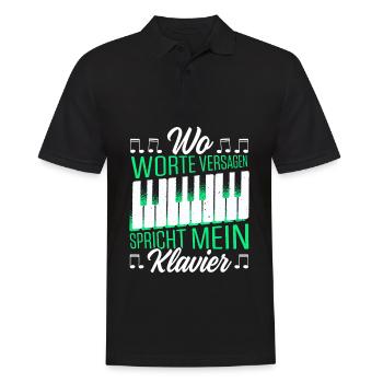 Wo Worte Versagen, Spricht Mein Klavier - Männer Poloshirt - Schwarz - Vorne - Kai (181cm)