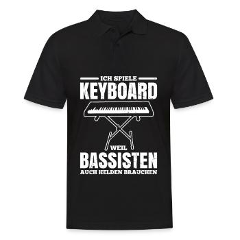 Ich Spiele Keyboard Weil Bassisten Auch Helden Bra - Männer Poloshirt - Schwarz - Vorne - Kai (181cm)