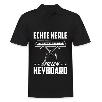 Echte Kerle Spielen Keyboard - Männer Poloshirt - Schwarz - Vorne - Kai (181cm)