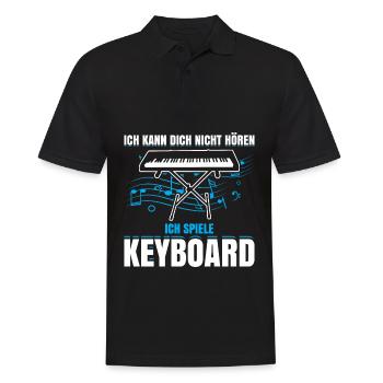 Ich Kann Dich Nicht Hören Ich Spiele Keyboard - Männer Poloshirt - Schwarz - Vorne - Kai (181cm)