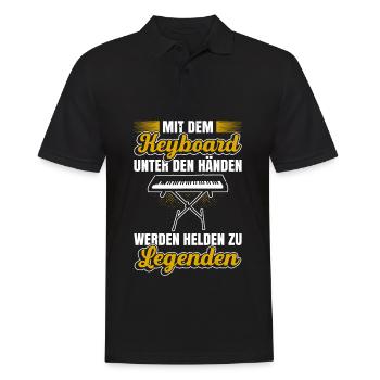 Mit Dem Keyboard Unter Den Händen Werden Helden Zu - Männer Poloshirt - Schwarz - Vorne - Kai (181cm)