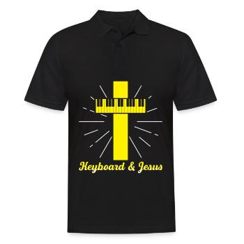 Keyboard & Jesus Geschenk - Männer Poloshirt - Schwarz - Vorne - Kai (181cm)