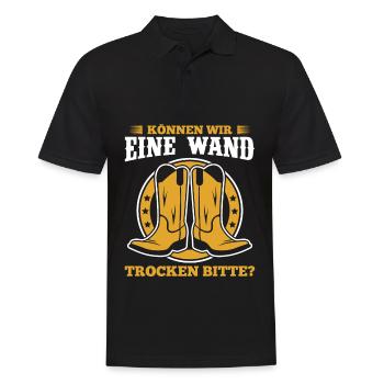 Können Wir Eine Wand Trocken Bitte? - Männer Poloshirt - Schwarz - Vorne - Kai (181cm)