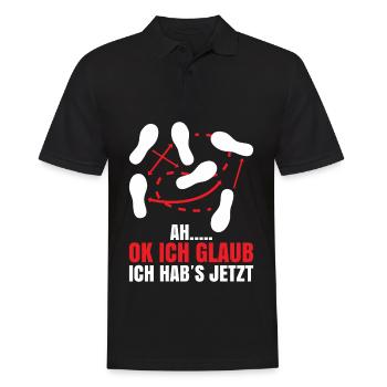 Ah….. Ok Ich Glaub Ich Habs JetztAh….. Ok Ich Glau - Männer Poloshirt - Schwarz - Vorne - Kai (181cm)