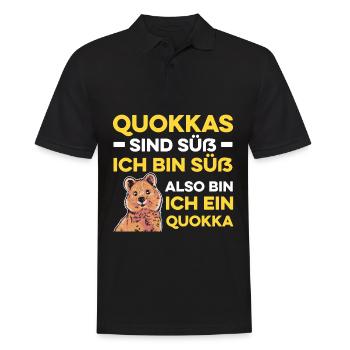Quokkas Sind Süß Ich Bin Süß Also Bin Ich Ein Quok - Männer Poloshirt - Schwarz - Vorne - Kai (181cm)