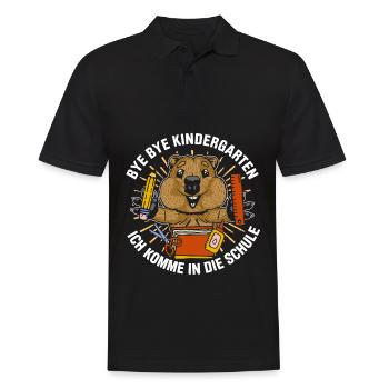 Bye Bye Kindergarten Ich Komme In Die Schule - Männer Poloshirt - Schwarz - Vorne - Kai (181cm)