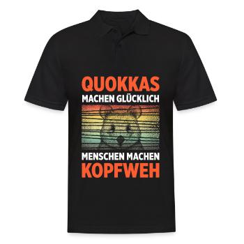 Quokkas Machen Glücklich Menschen Machen Kopfweh - Männer Poloshirt - Schwarz - Vorne - Kai (181cm)