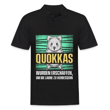 Quokkas Wurden Erschaffen, Um Die Laune Zu Verbess - Männer Poloshirt - Schwarz - Vorne - Kai (181cm)