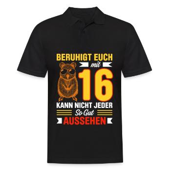 Beruhigt Euch mit 16 Kann Nicht Jeder So Gut Ausse - Männer Poloshirt - Schwarz - Vorne - Kai (181cm)