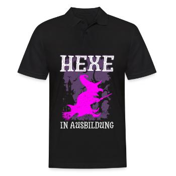Hexe In Ausbildung Halloween Geschenk - Männer Poloshirt - Schwarz - Vorne - Kai (181cm)