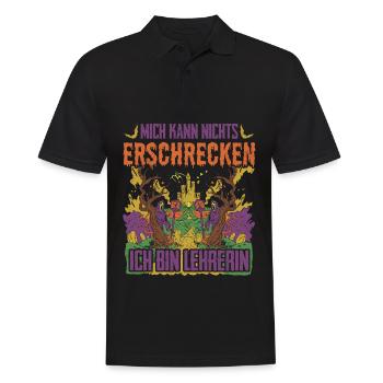 Mich Kann Nichts Erschrecken Ich Bin Lehrerin - Männer Poloshirt - Schwarz - Vorne - Kai (181cm)