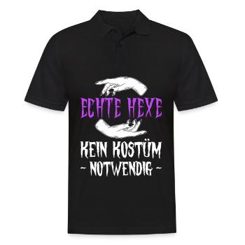 Echte Hexe Kein Kostüm Notwendig Halloween - Männer Poloshirt - Schwarz - Vorne - Kai (181cm)