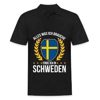 Alles Was Ich Brauche Finde Ich In Schweden - Männer Poloshirt - Schwarz - Vorne - Kai (181cm)