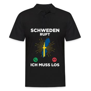 Schweden Ruft Ich Muss Los Schweden Geschenk - Männer Poloshirt - Schwarz - Vorne - Kai (181cm)