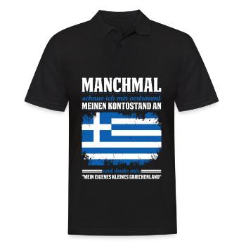 Manchmal Schaue Ich Mir Verträumt Meinen Kontostan - Männer Poloshirt - Schwarz - Vorne - Kai (181cm)