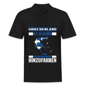 Griechenland Ist Zu Schön Um Einfach Nicht Hinzufa - Männer Poloshirt - Schwarz - Vorne - Kai (181cm)