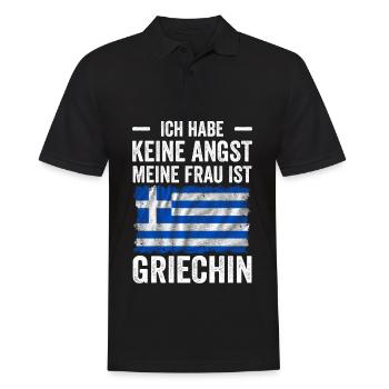 Ich Habe keine Angst Meine Frau Ist Griechin - Männer Poloshirt - Schwarz - Vorne - Kai (181cm)