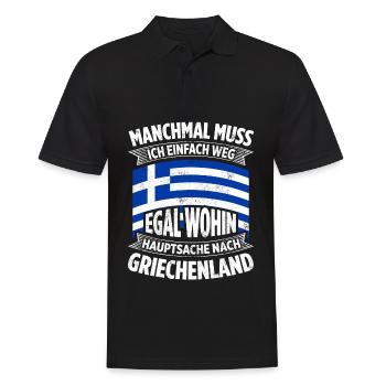 Manchmal Muss Ich Einfach Weg Egal Wohin Hauptsach - Männer Poloshirt - Schwarz - Vorne - Kai (181cm)