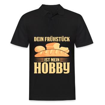 Dein Frühstück Ist Mein Hobby Bäcker - Männer Poloshirt - Schwarz - Vorne - Kai (181cm)