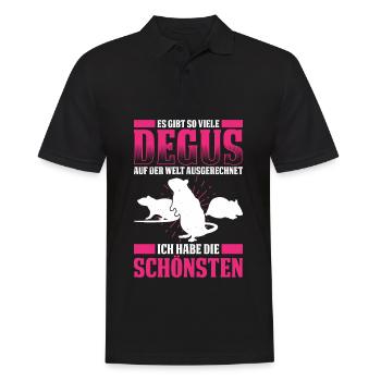 Es Gibt So Viele Degus Auf Der Welt Ausgerechnet I - Männer Poloshirt - Schwarz - Vorne - Kai (181cm)