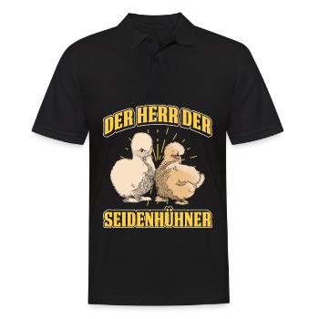Der Herr Der Seidenhühner Hühnerbauer - Männer Poloshirt - Schwarz - Vorne - Kai (181cm)
